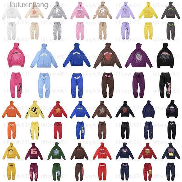

designer mens sp5der hoodies and pants tracksuits young thug spider hooded womens sweatshirts web printed 555555 graphic y2k track suits eu, Black