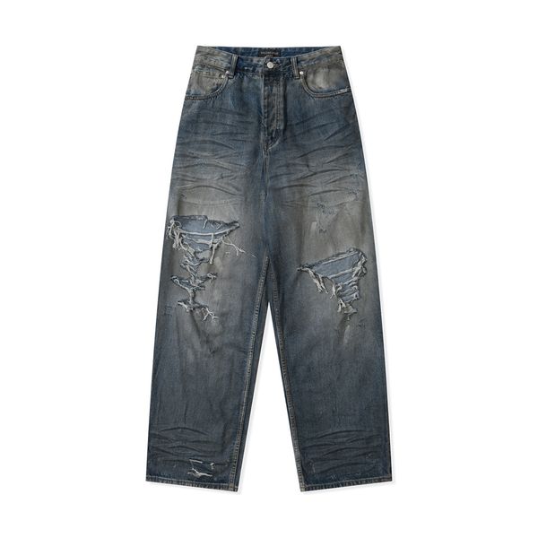 

2023 winter new great mens distressed ripped skinny great designer jeans ~ us size 28-36 jeans ~ quality slim motorcycle moto biker causal, Blue