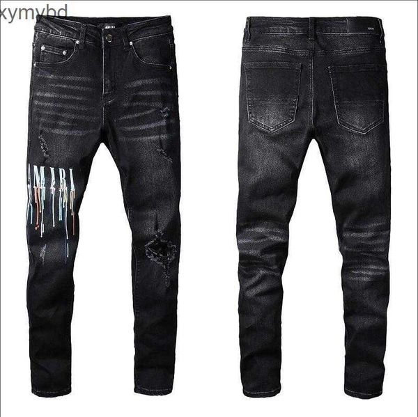 

mens designer jeans star high elastics distressed ripped slim fit motorcycle biker denim for fashion black pants#030, Blue