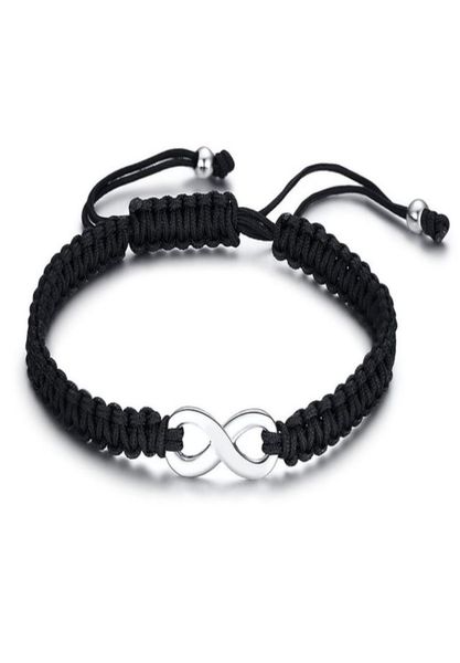 

infinity lovers friendship bracelets for women man jewelry black handmade braided stretched rope chain bracelets4861593, Golden;silver