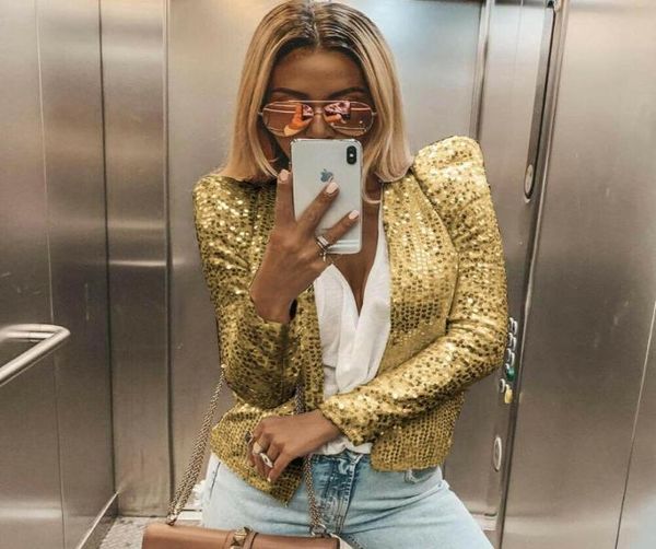 

women039s jackets womens sequins ol office suit jacket slim fit long sleeve coat career party outwear clothing2275522, Black;brown