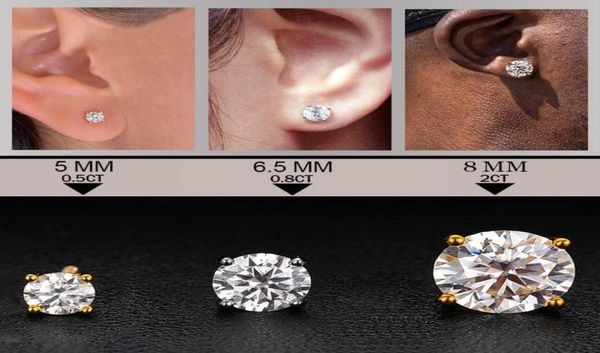 

stud classic with certificate moissanite earrings for women jewelry 925 sterling silver fashion engagement gift3647926, Golden;silver