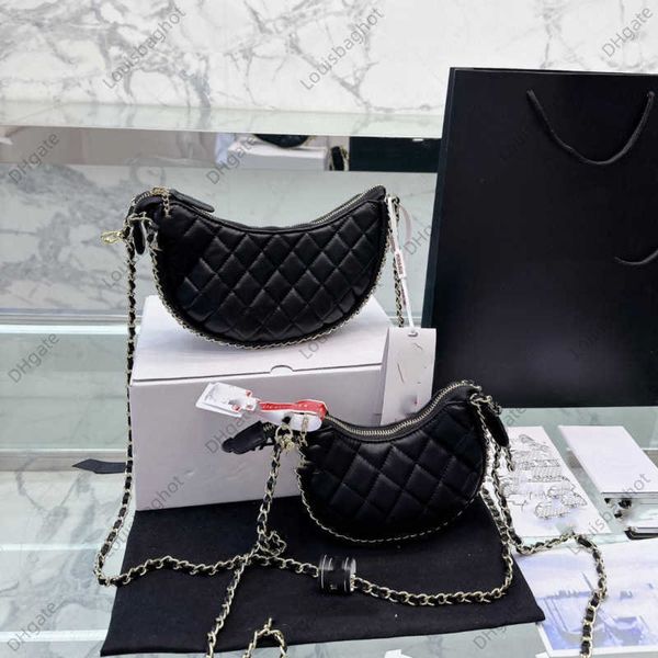 

leisure small fragrant sheepskin crescent bag rhombus chain bag leather pea cross shoulder bag for women 23bags