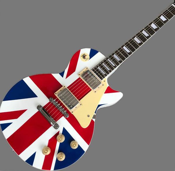 

multi-color tiger electric guitar, 2 pickup silver hardware guitar