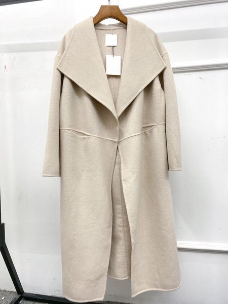 

womens toteme autumn signature wool cashmere long sleeved eggnog elegent coats, Black