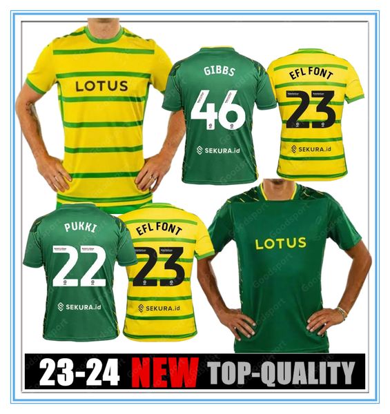 

23 24 pukki hugill soccer jersey 2024 2023 camiseta de futbol rashica mclean dowell buendia tzolis sargent footy home away men kids kit foot, Black;yellow