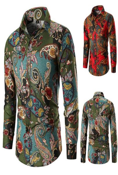 

floral flowers print shirts mens business casual shirt men dress shirts long sleeved shirt7569961, White;black