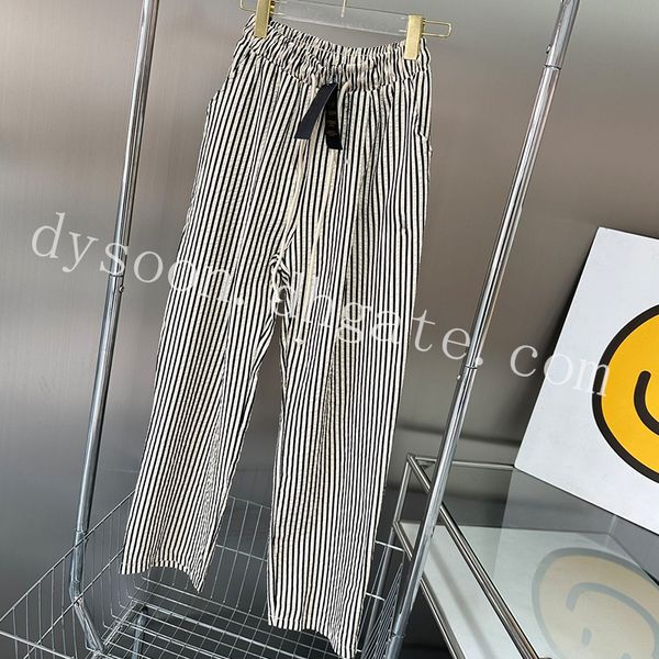 

women pants striped style soft texture size sml trousers with dust bag, Black