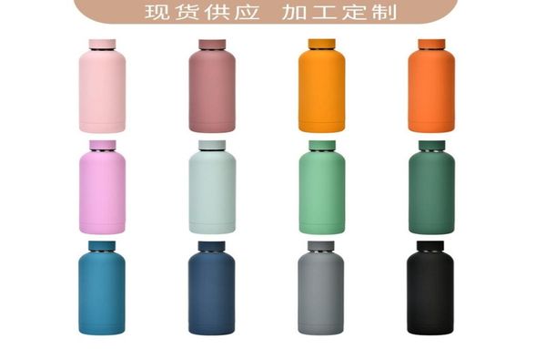 

2021 stainless steel outdoor frosting bottle portable sports water thermos cup8715713