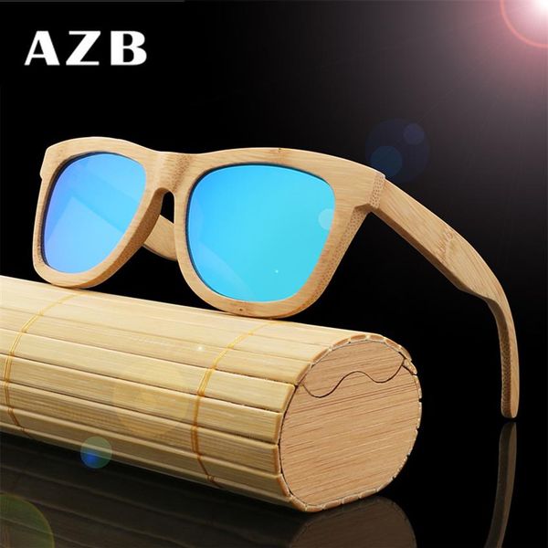 

azb bamboo wood polarized sunglasses wooden glasses formen and women large frame eyewear retro sun glasses za78247j, White;black