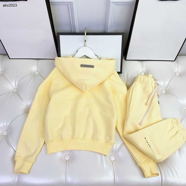 

new designer baby clothes kids tracksuits size 100-160 cm 2pcs abdominal pocket decorated long sleeved hoodie and tie up leggings mar08, White