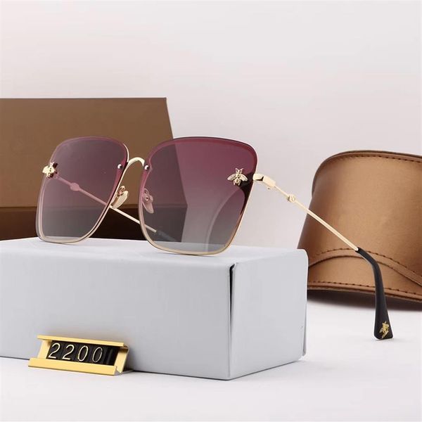 

2022 brand design sunglasses women men designer good quality fashion metal oversized sun glasses vintage female male uv400253e, White;black