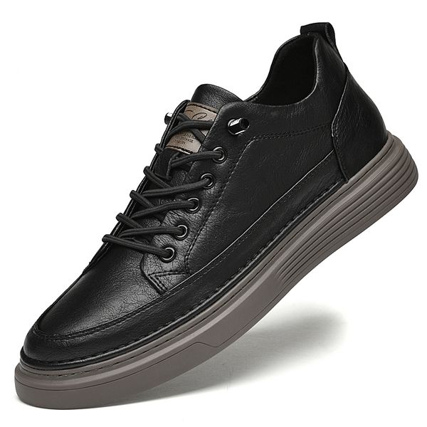 

dress shoes casual men shoes men's slip-on sneakers leather shoes genuine leather comfort men sneakers shoes men leather shoes 230816, Black