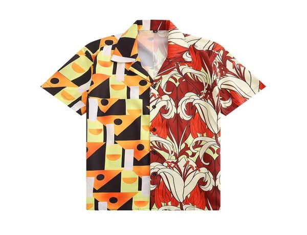 

2022 men039s casual vintage chequered shirts short sleeve summer hawaiian bowling shirt skinny fit various pattern man clothes 9271298, White;black