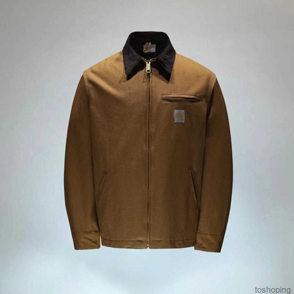 

mens jacket vintage style classic designer detroit work coat jacket streatwear, Black;brown