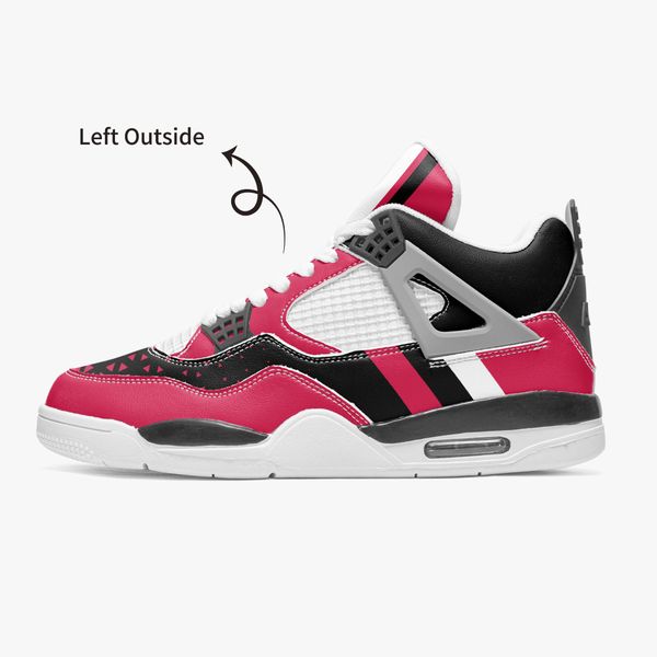 

diy custom basketball shoes mens and womens classic pink black triangular embellishments trainers outdoor sports 36-46