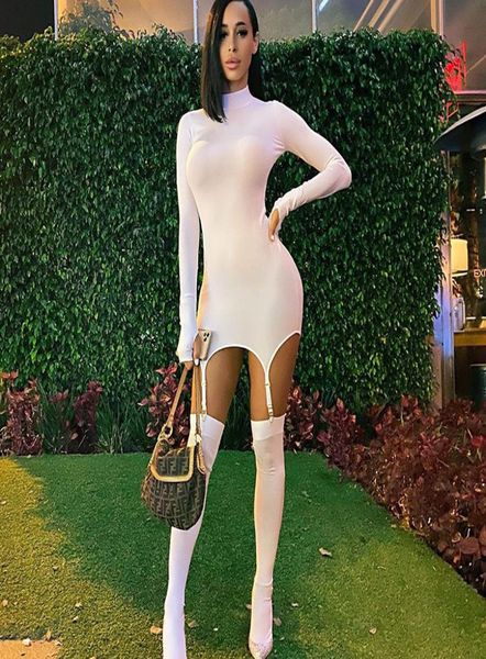

short dresses women fashion long sleeve bodycon clothing with stockings women mini party club evening dress8112101, Black;gray