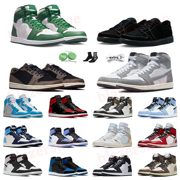 

men women high 1s basketball shoes jumpman 1 mocha black phantom gorge green ow unc ow white chicago dark marina blue black white ts dark mo
