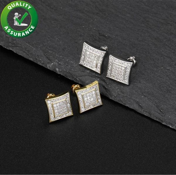 

designer earrings luxury jewelry fashion women mens stud earring hip hop diamond earings iced out cz 925 sterling silver charm wed6254903, Golden;silver