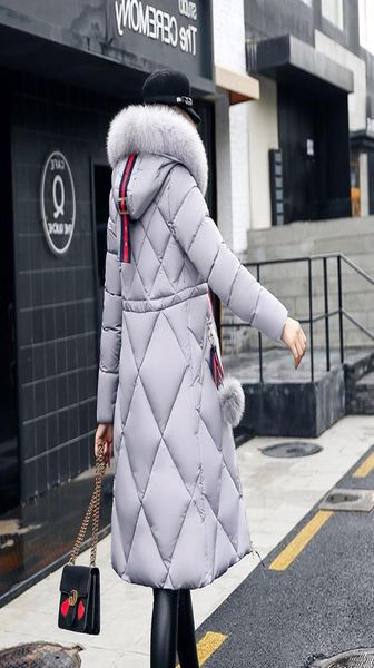 

women winter jackets and coats 2020 casual long sleeve big fur collar down coat female loose warm hooded parkas plus size 2xl1736046, Black