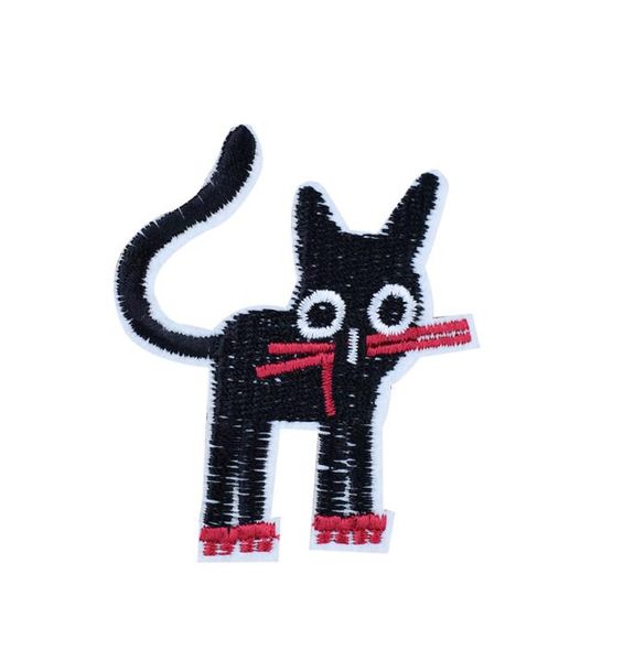 

10pcs black cat patches for clothing bags iron on transfer applique patch for jeans sew on embroidery patch diy9759416