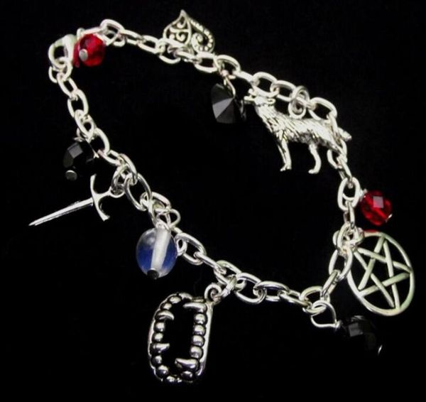 

vampire teeth charms cuff bracelet vintage silver gothic witchcraft gems pentagram wolf sword bohemian anklets bracelets women jew5537522, Golden;silver