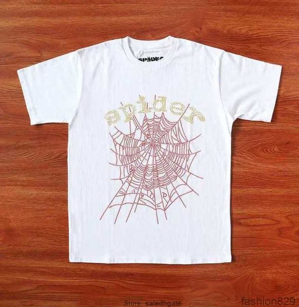 

23ss designer kanyes style sp5der 555 spider t shirt shirts men's and women's fashion streetwear oversize short sleeve tshirts fas, White;black