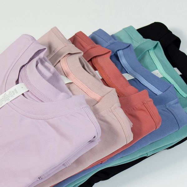 

lu-77 spring and autumn women's long-sleeved yoga running gym casual solid color loose round neck thick warm hedging sweatshirt