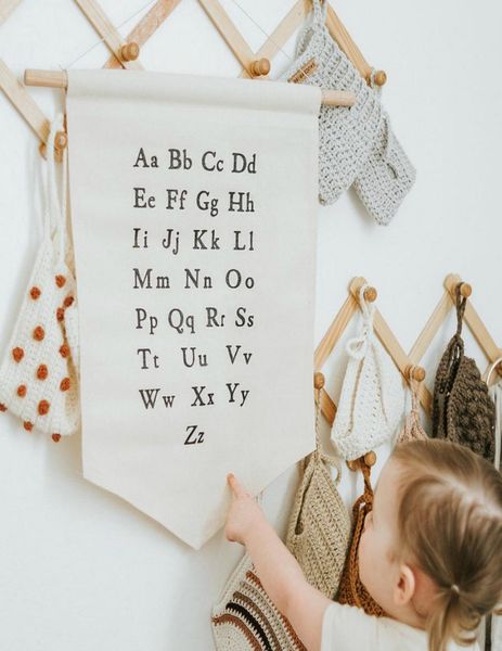 

letters hanging wall canvas banner ecofriendly kids room decor natural handmade northern europe nursery decoration z32158843372