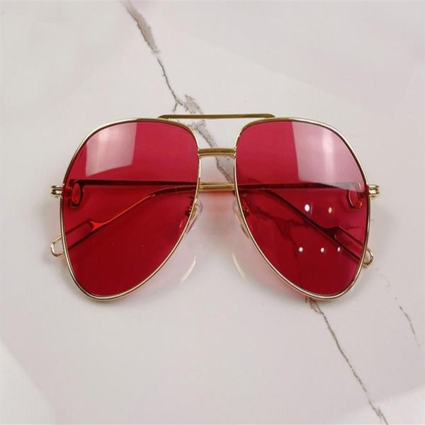 

vintage pilot sunglasses for men gold metal red lens fashion sun glasses 0110 sonnenbrille gafa de sol with box231i, White;black