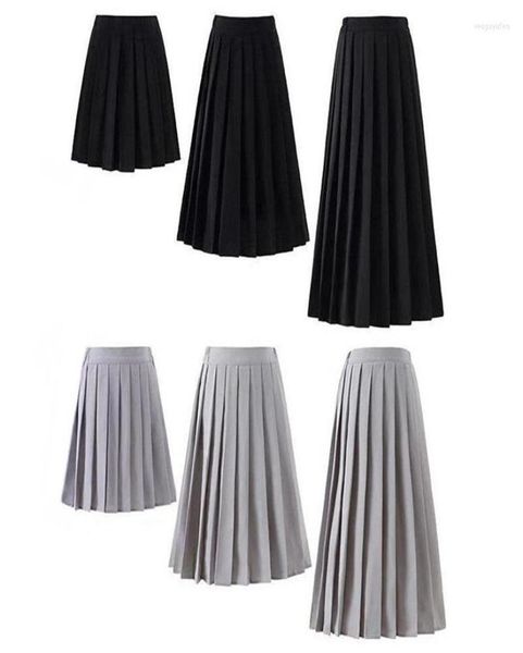 

skirts elastic waist japanese student girls school uniform women long midi skirt ladies fashion party female pleated skirtskirts3557701, Black