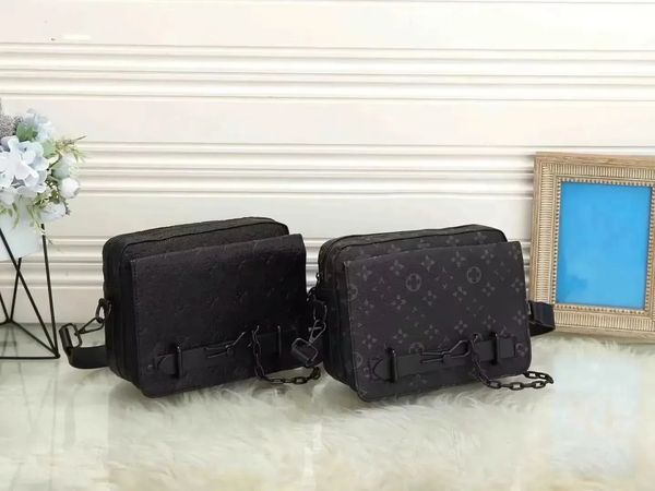 

steamer wearable designer shoulder bag soft trunk messenger flap embossing leather monograms box clutch chain-pin closure wallet purse zippe