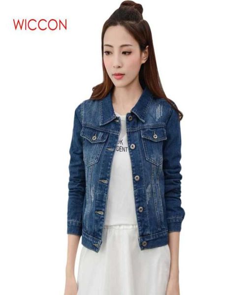 

fashionbrand spirng autumn new denim jacket for women fashion casual vintage jeans clothes jacket women patchwork single breasted4382845, Black;brown
