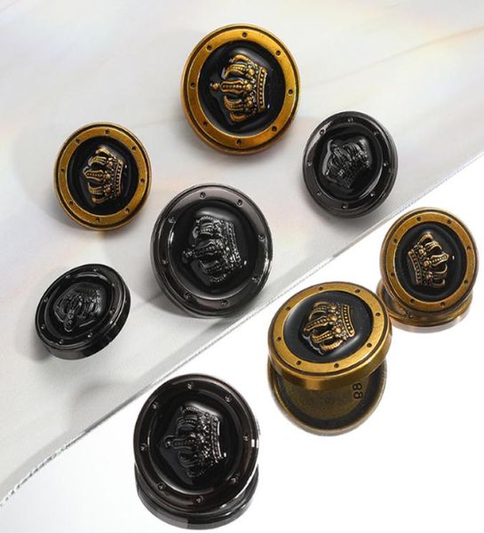 

vintage crown button for coat shirt sweater jacket metaround diy sewing buttons7108500, Black