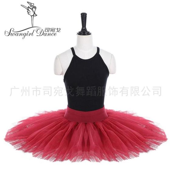 

burgundy ballet half rehearsal ballerina tutu women professional ballet skirt bt89237607010, Black;red