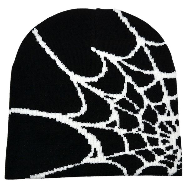 

beanieskull caps spider web beanies y2k gothic jacquard knitted hat wool acrylicwomen winter warm ski hats skullies elastic sport cap 230816, Blue;gray