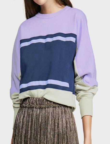 

french style ins sweatshirt color matching vintage oneck long sleeve street pullover sweatshirts fashion spring summer sweater sh8217960, Black