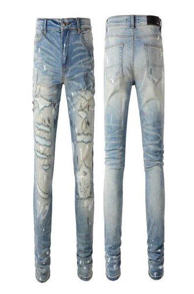 

men039s jeans slim ripped beggar039s small feet pants blue crop denim6677923