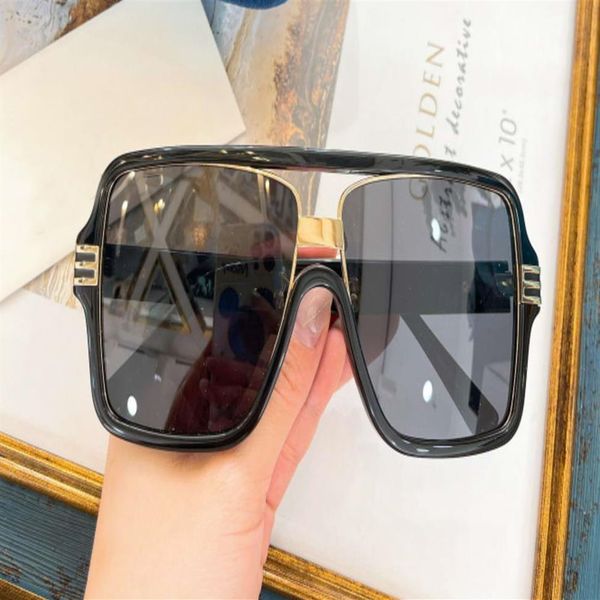 

0900 black gold oversized sunglasses printed lens fashion sun glasses uv400 protection occhiale da sole with box323s, White;black