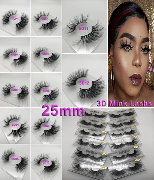 

12 styles 5d mink hair 25mm false eyelashes thick long messy cross eye lashes extension eye makeup tools8925986