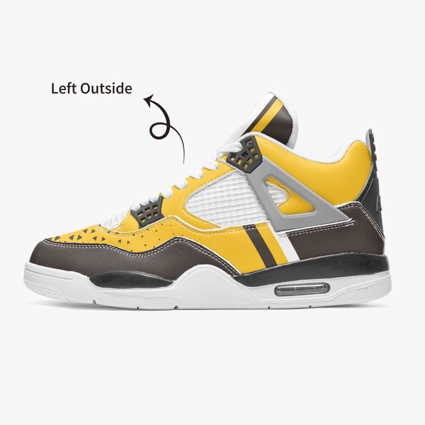 

new diy custom basketball shoes mens and womens classic dark gray and yellow embellishments spots customized breathability trainers outdoor