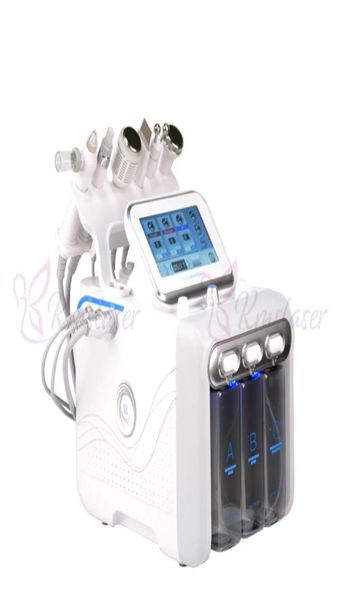 

6 in 1 hydradermabrasionskin scrubberrfcooling hammerultrasonicoxygen spray spa facial machine6898152, Black;white