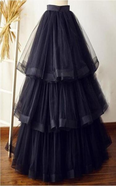 

skirts women formal style party tutu skirt black tiered layered ruffles tulle long puffy maxi custom made2068667