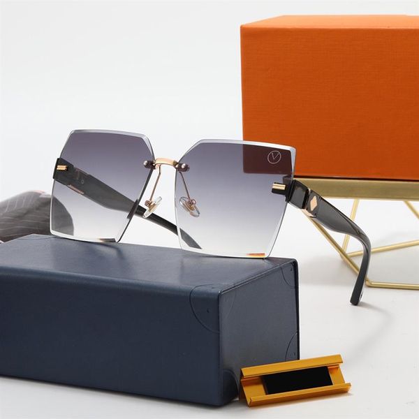 

fashion rimless sunglasses designer sun glasses square adumbral for man woman 6 color 76v, White;black