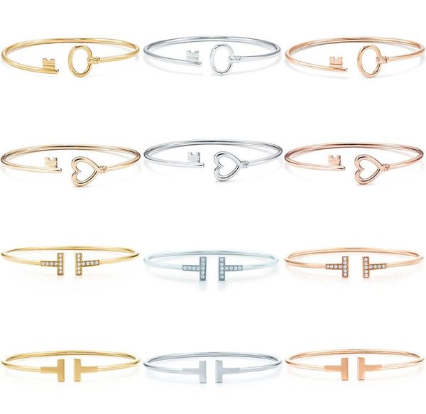 

original love key open bracelet fashion elegant jewelry with original logo jewerly for women 3775859, Black