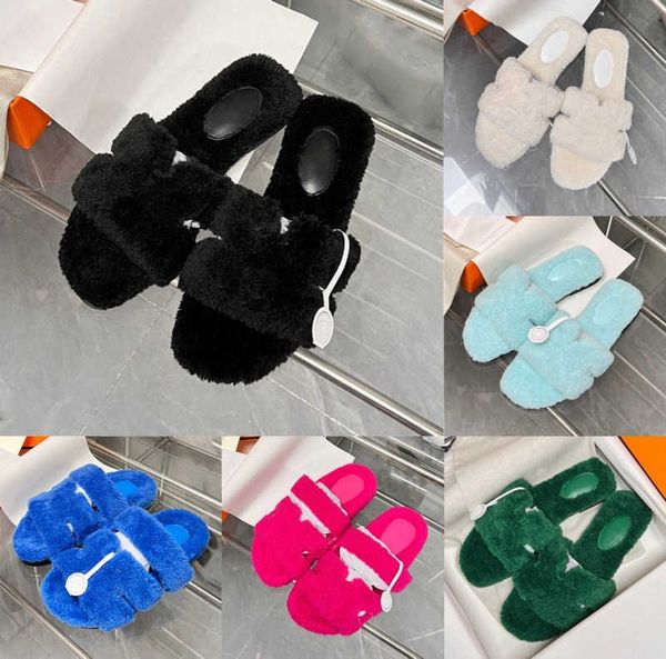

australia designer fur slippers slides man womens fluffy fuzzy slipper slider flat comfort mule shearling comfy slide slipper pool pillow fl, Black