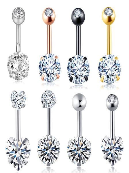 

20pcs belly button rings 14g stainless steel crystal women girls navel ring tragus barbell body piercing jewelry 14g9284362, Silver