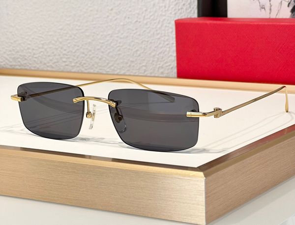 

fashion designer 0070 mens women sunglasses classic metal rimless square shape glasses summer simple business style anti-ultraviolet come wi, White;black