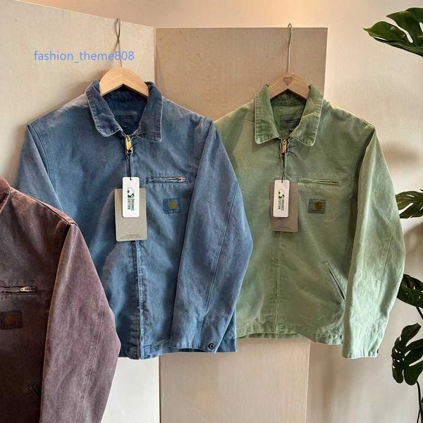 

2023 men's jacket fashion brand carhart detroit batik work outfit canvas zipper coach casual loose fitting mxxk loose design45ess, Black;brown