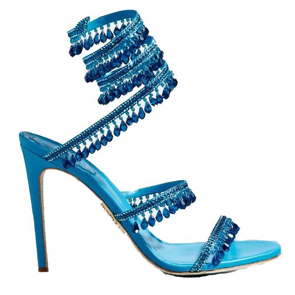 

5a rc5730370 sandals renecavila chandelier margot crystal 9cm heels slingback slippers mules discount desinger shoes for women size 35-42 fe, Black